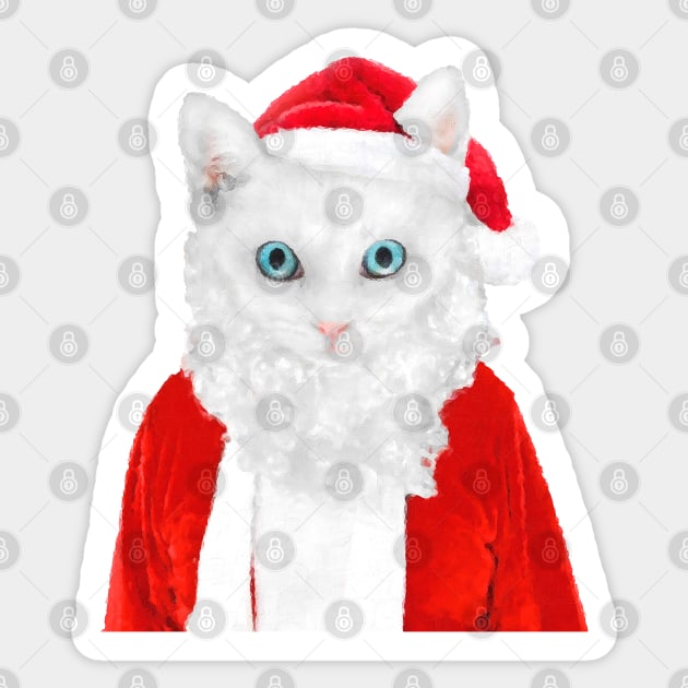 Santa Cat Sticker by DarkMaskedCats